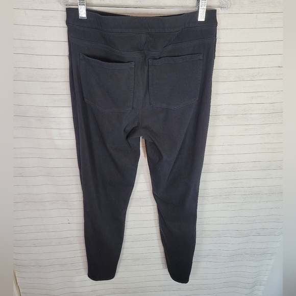 SPANX BLACK RIBBED PULL ON LEGGINGS, SZ LARGE - Picture 2 of 16